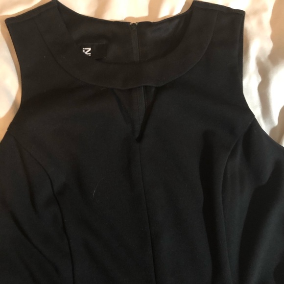 Black and Gold Midi Dress with Belt - Picture 4 of 5